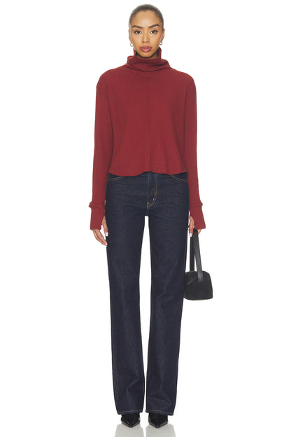 Boxy Crop Turtleneck (Spice)