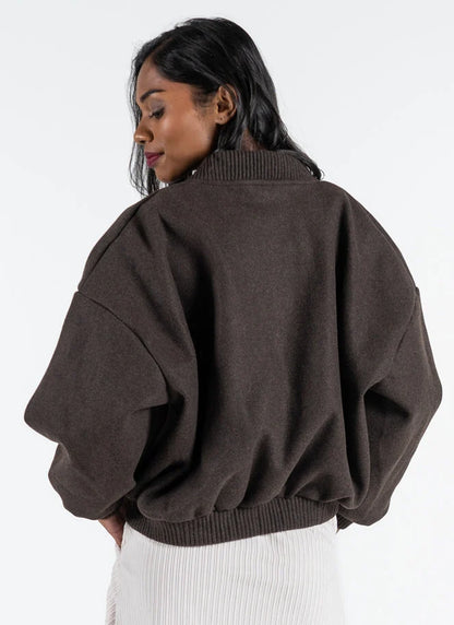 C'est Moi Felted Bomber Jacket (Espresso)