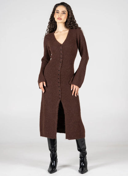 C'est Moi Cher Sweater Cardi/Dress (Coffee)