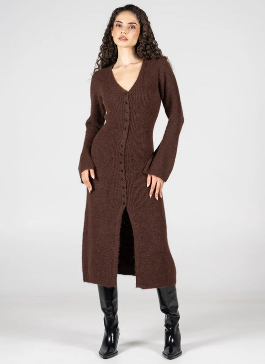 C'est Moi Cher Sweater Cardi/Dress (Coffee)