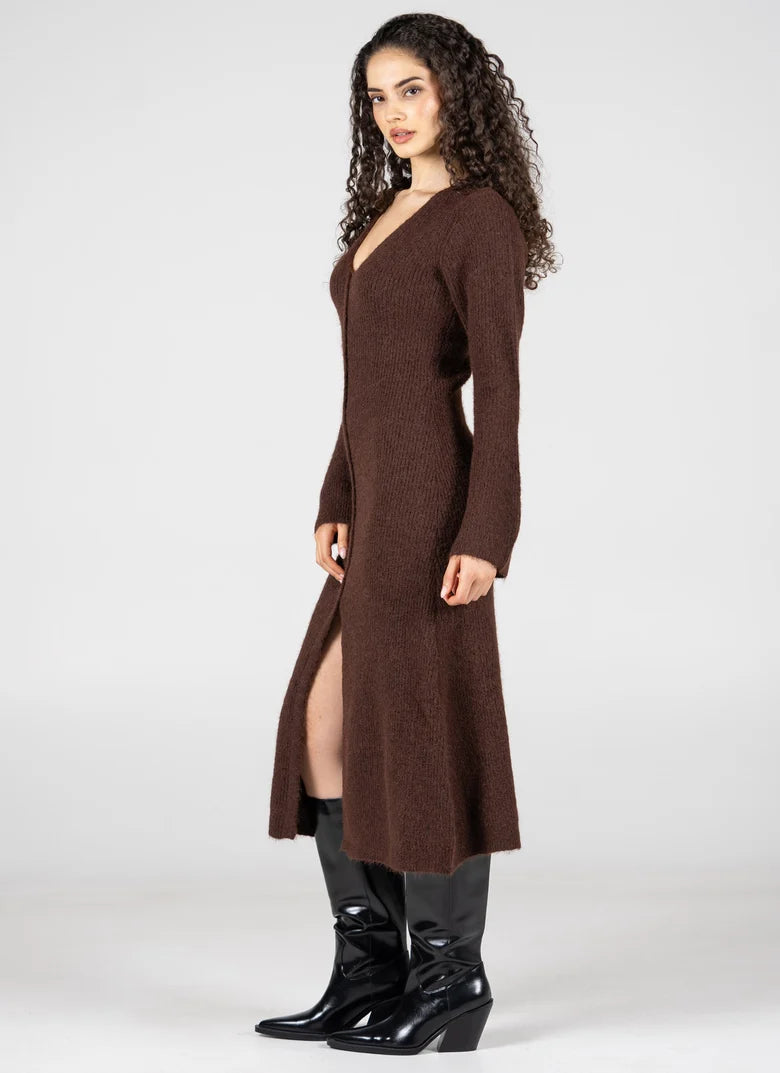 C'est Moi Cher Sweater Cardi/Dress (Coffee)