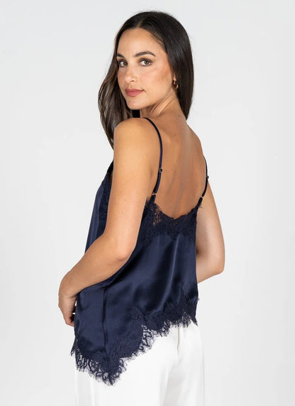 Satin Lace Cami (Navy)
