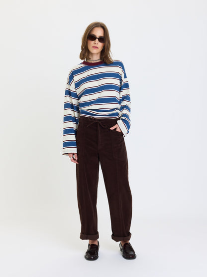 Villa Drawstring Barrel Leg Pant (Chocolate) view 2