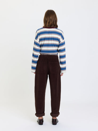 Villa Drawstring Barrel Leg Pant (Chocolate) view 4