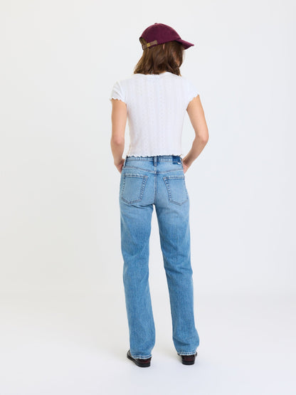 Rebel Mid Rise Slim Straight (On Repeat) view 3