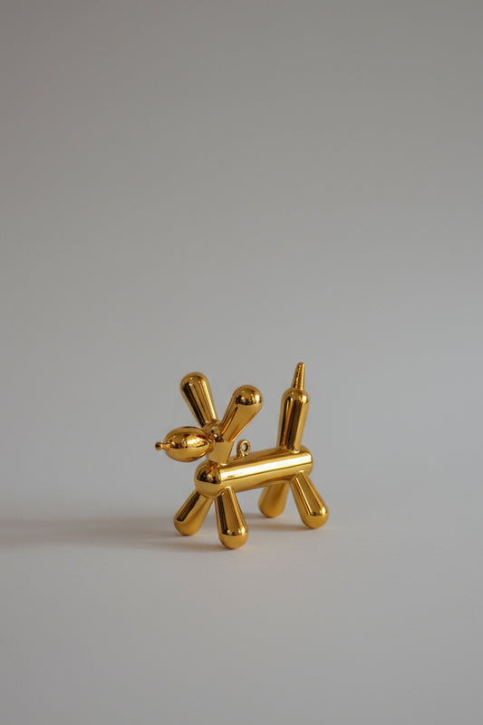 Plastic Balloon Gold Dog Ornament