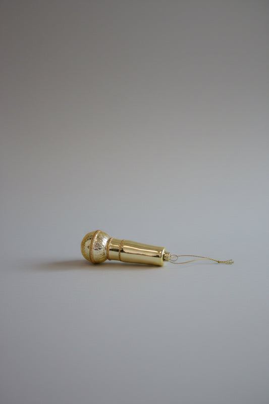 Gold Microphone Ornament