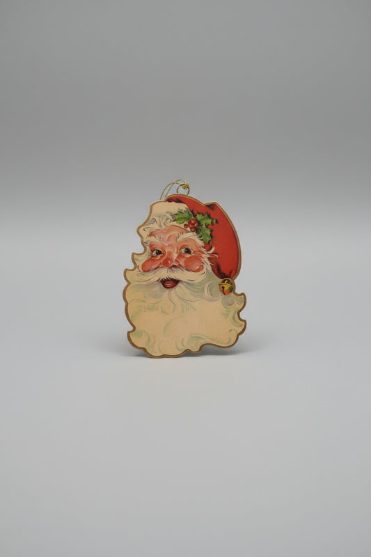 Vintage Santa Claus Head Metal Ornament