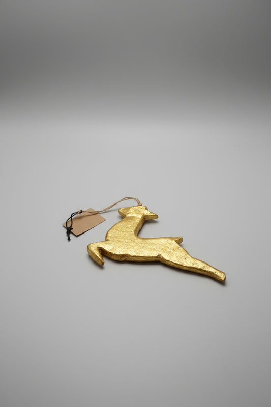 Gold Painted Deer Ornament