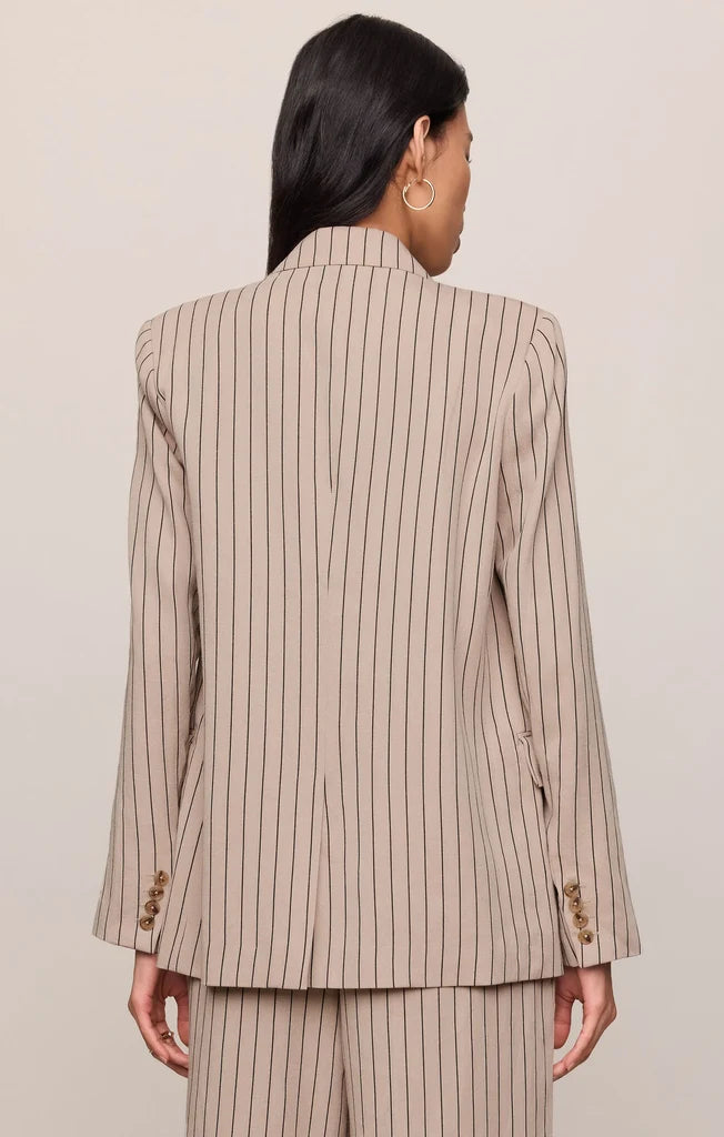 Evan Striped Blazer (Ecru)