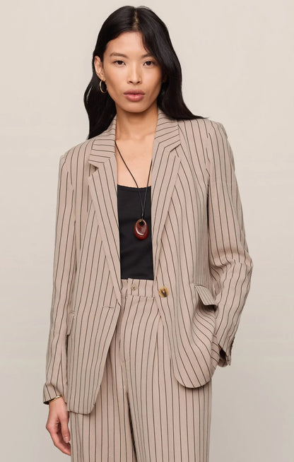 Evan Striped Blazer (Ecru)