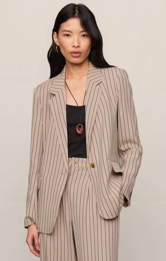 Evan Striped Blazer (Ecru)