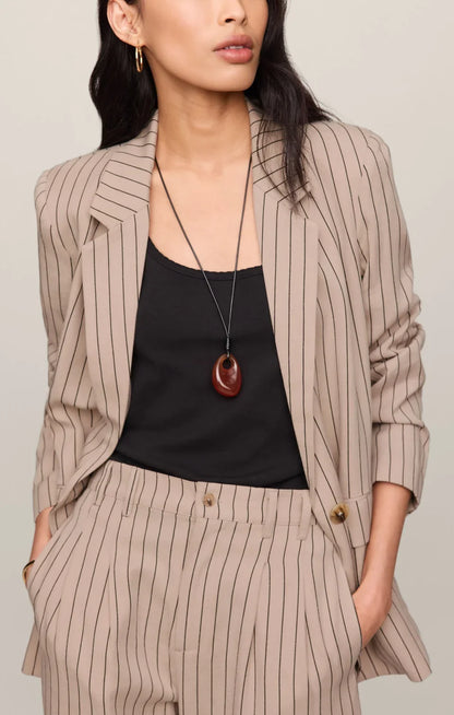 Evan Striped Blazer (Ecru)