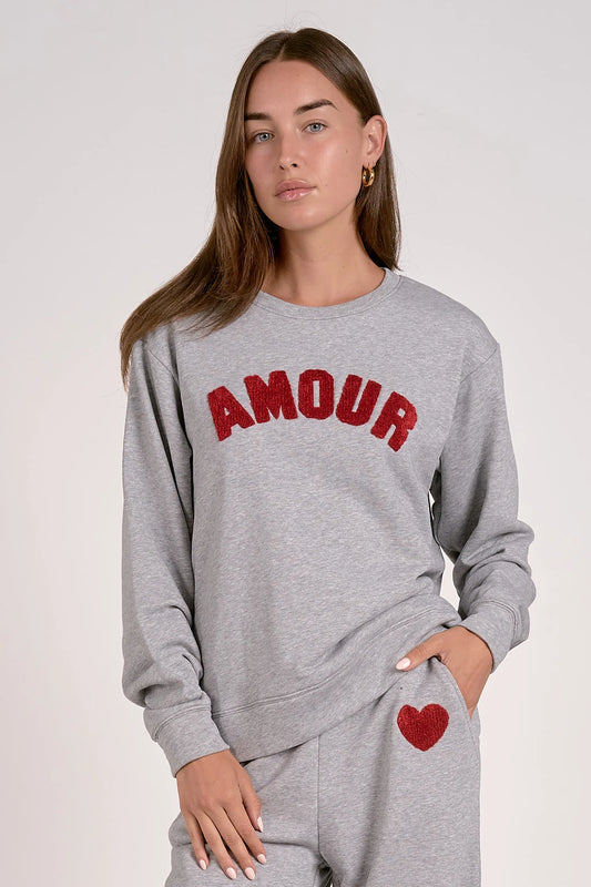Amour Crewneck Sweater (Grey)