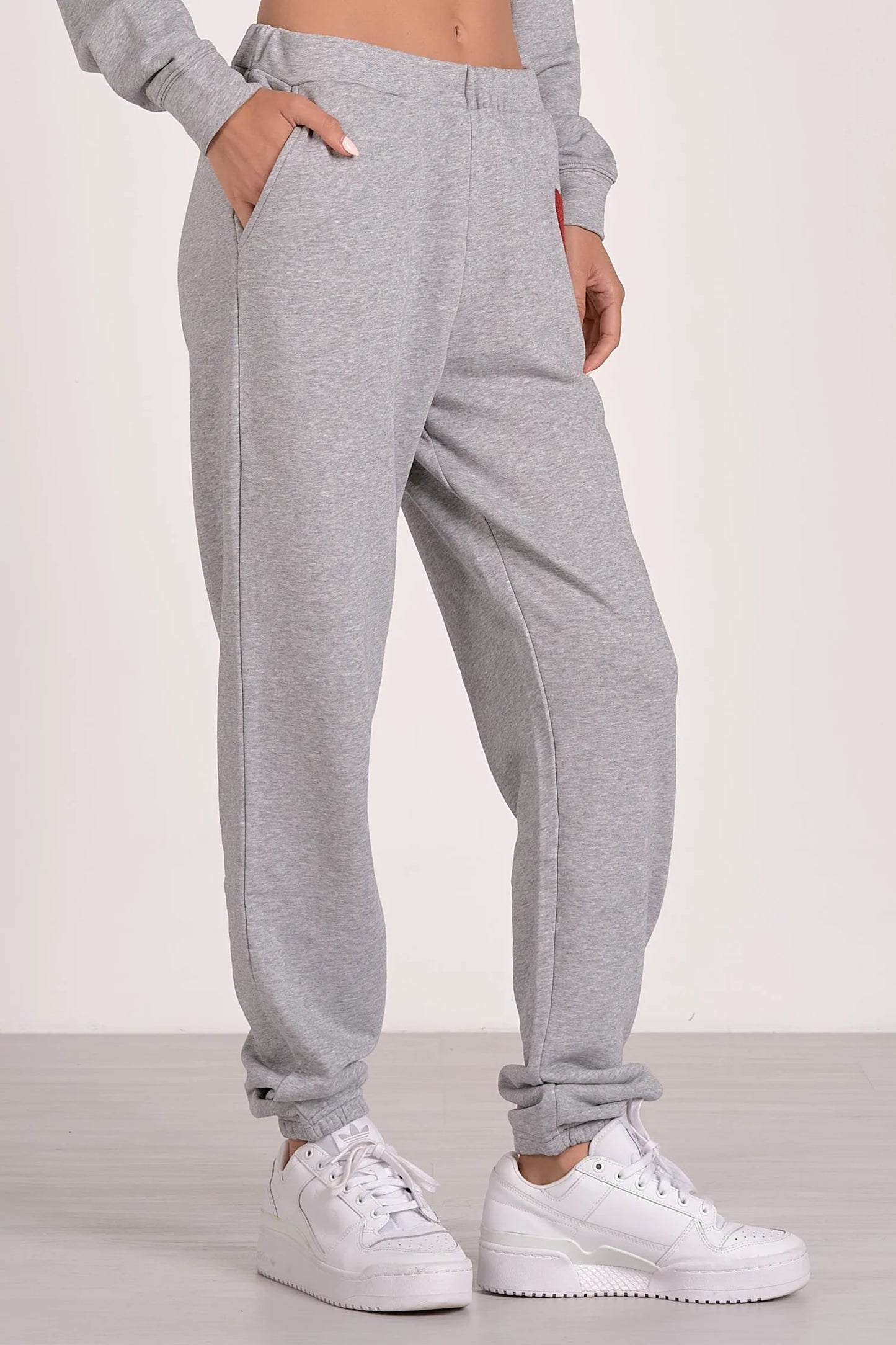 Heart Fleece Jogger (Grey)