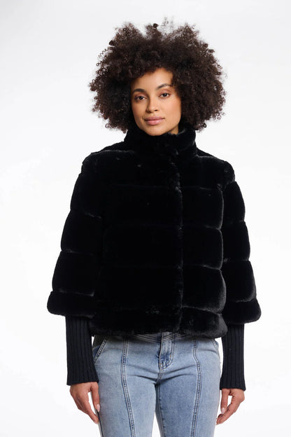 Feline Faux Fur Jacket (Black)