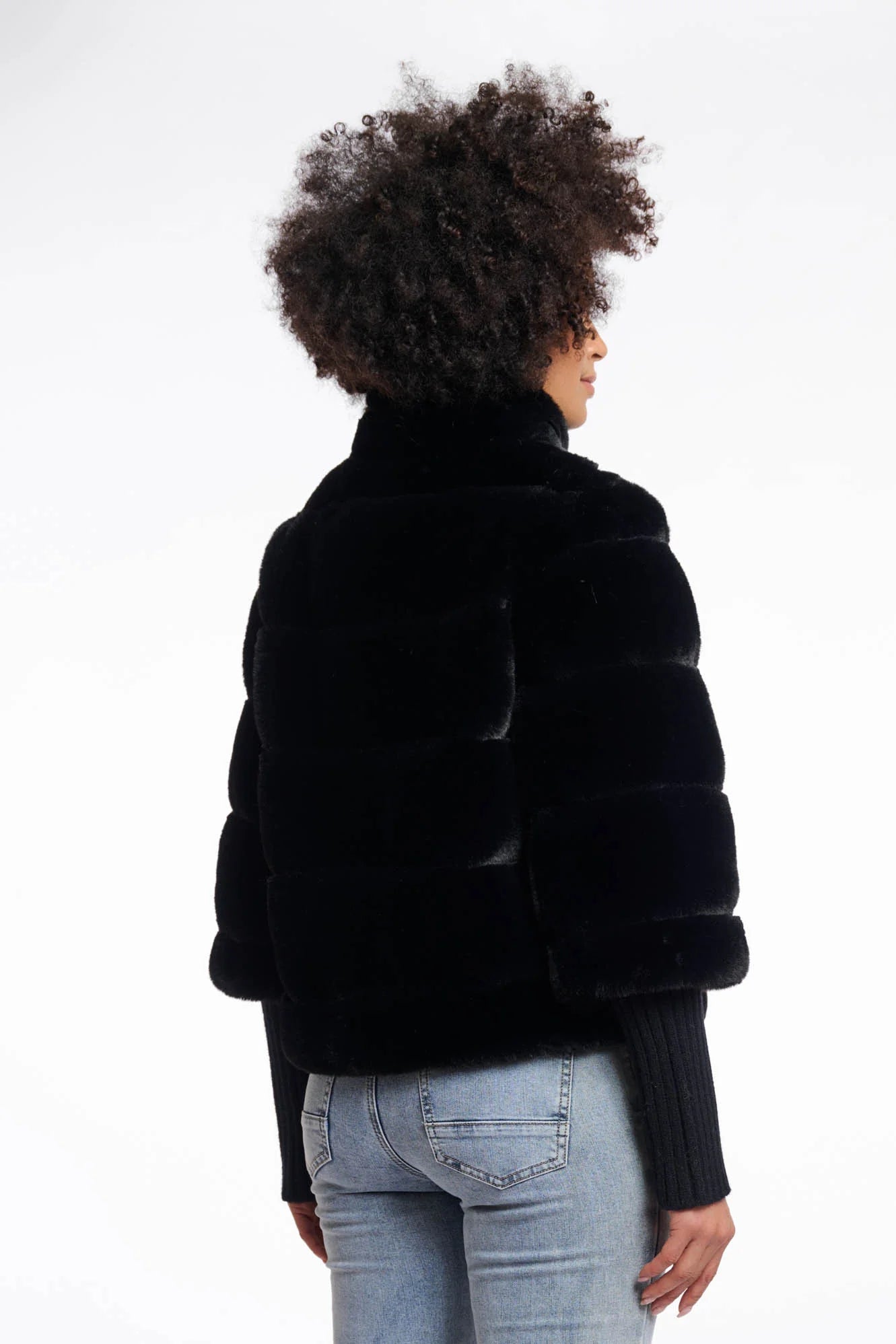 Feline Faux Fur Jacket (Black)