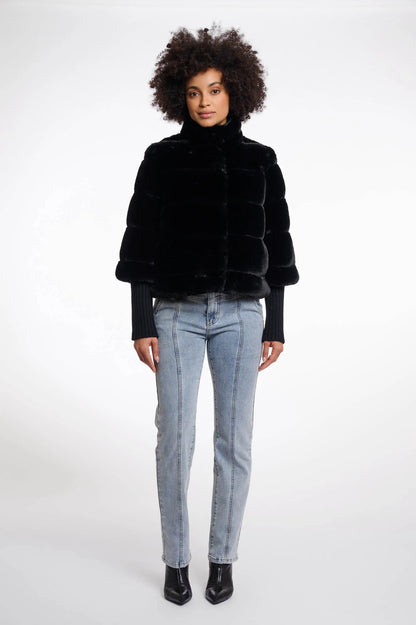 Feline Faux Fur Jacket (Black)