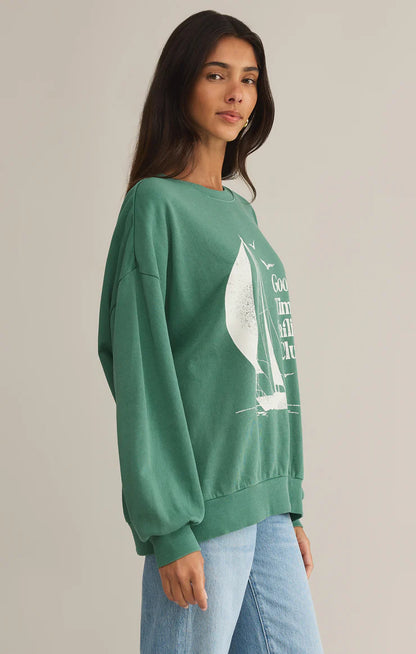 Sail Away Sweatshirt (Botanical Green)