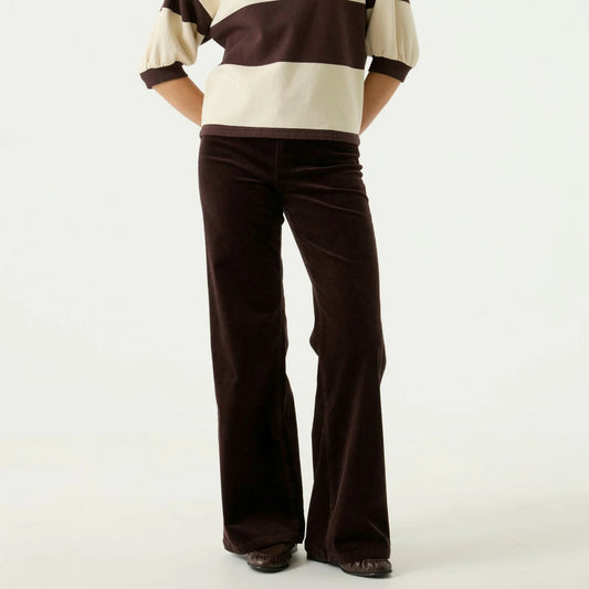 Celia Wide Leg Corduroy Jeans (Espresso)