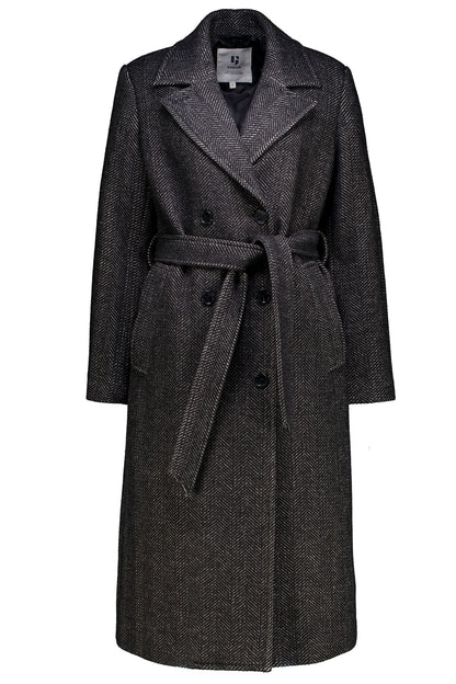 Herringbone Long Coat (Black)