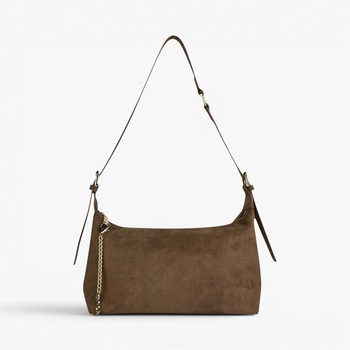 IVY Faux Suede Adjustable Shoulder Bag (Mocha)