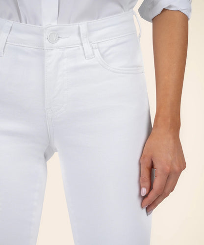 KUT Amy Mid Rise Crop Straight Leg (White)