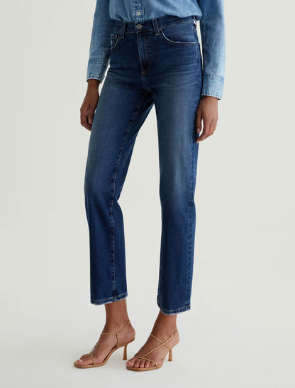 AG Brinley Crop Mid-Rise Straight Jeans (7 Years La Jolla)