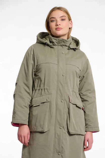 Lina Long Parka with Hood (Green Ash)