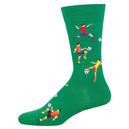 Kicking It Green Men's Crew Socks
