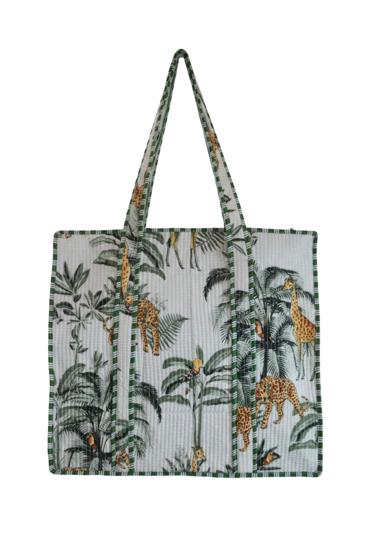 Quilted Tote (Green Tropics)
