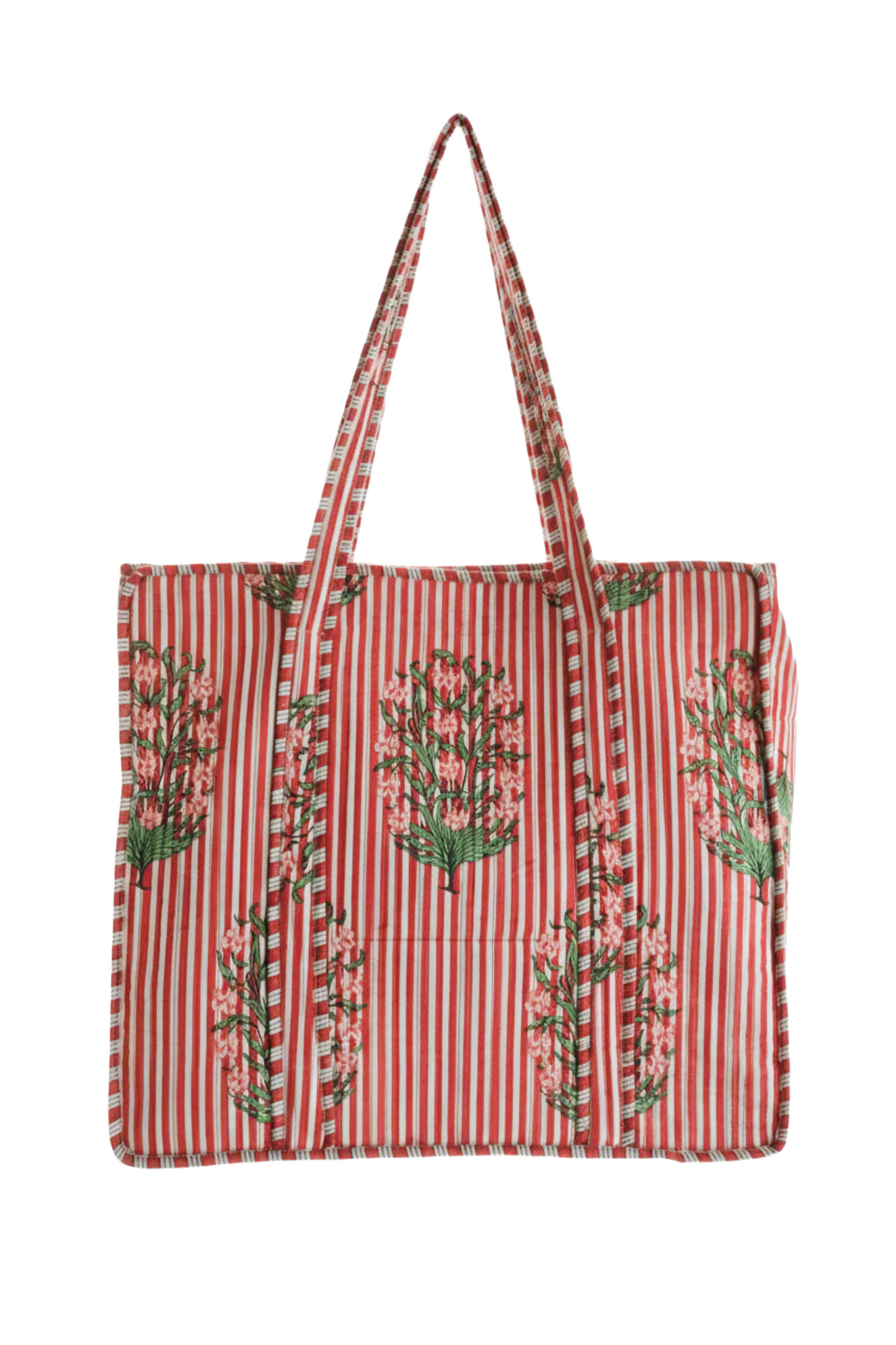 Quilted Tote (Red Stripe)