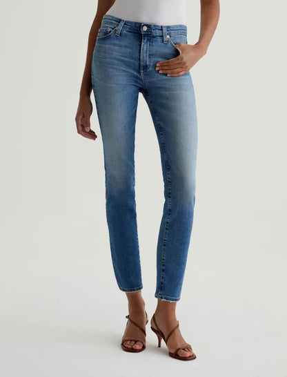AG Mari Crop Mid-Rise Slim Straight Jeans (13 Years Reign)