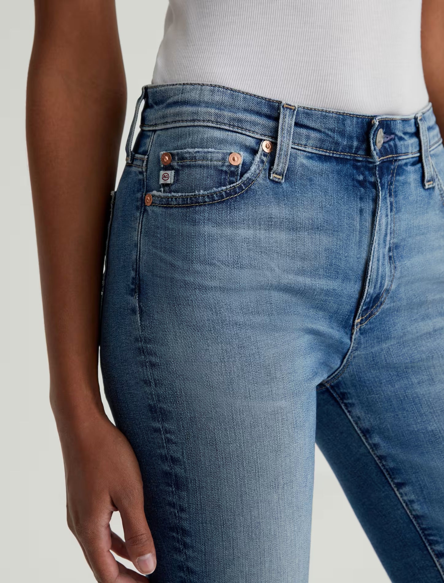 AG Mari Crop Mid-Rise Slim Straight Jeans (13 Years Reign)