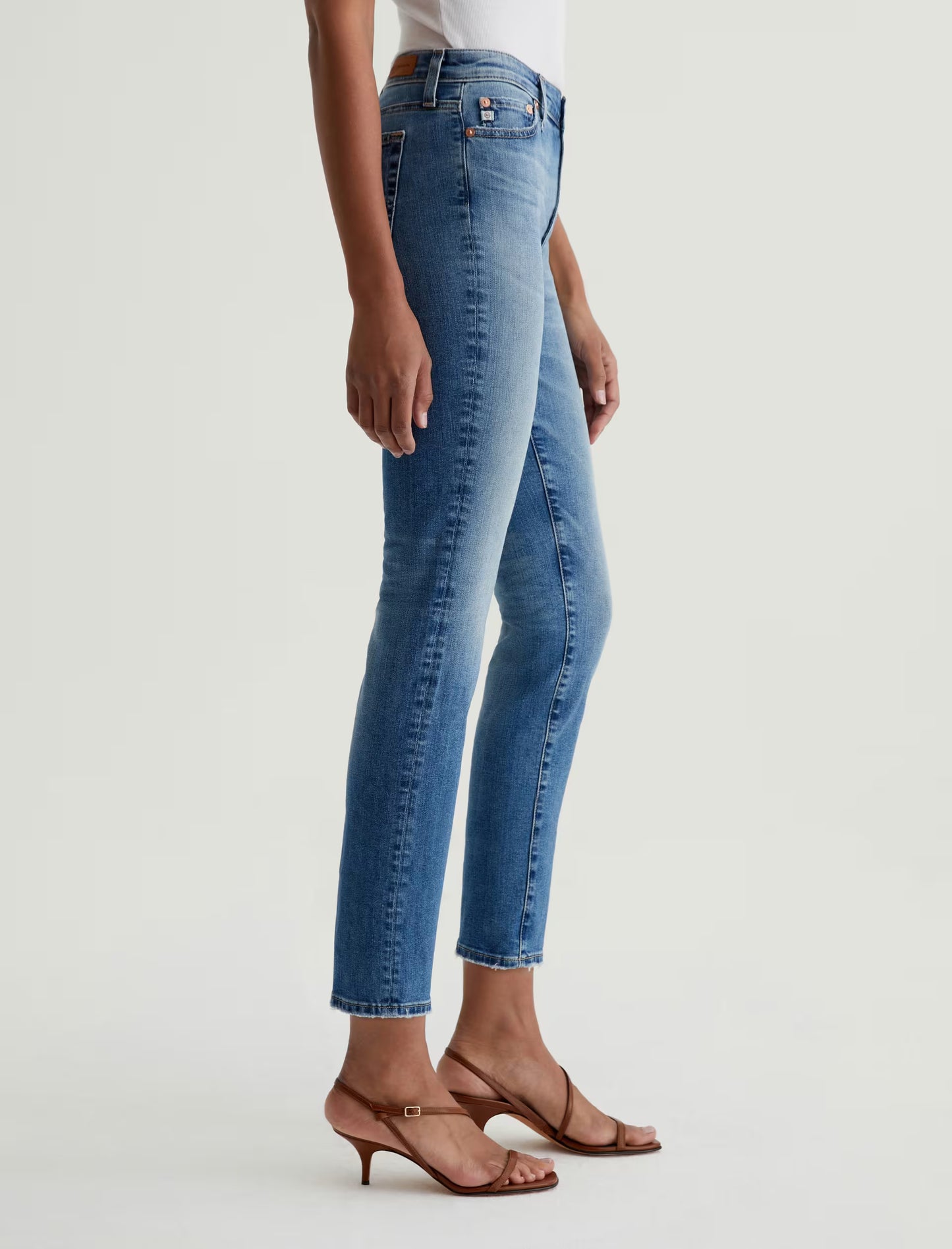 AG Mari Crop Mid-Rise Slim Straight Jeans (13 Years Reign)