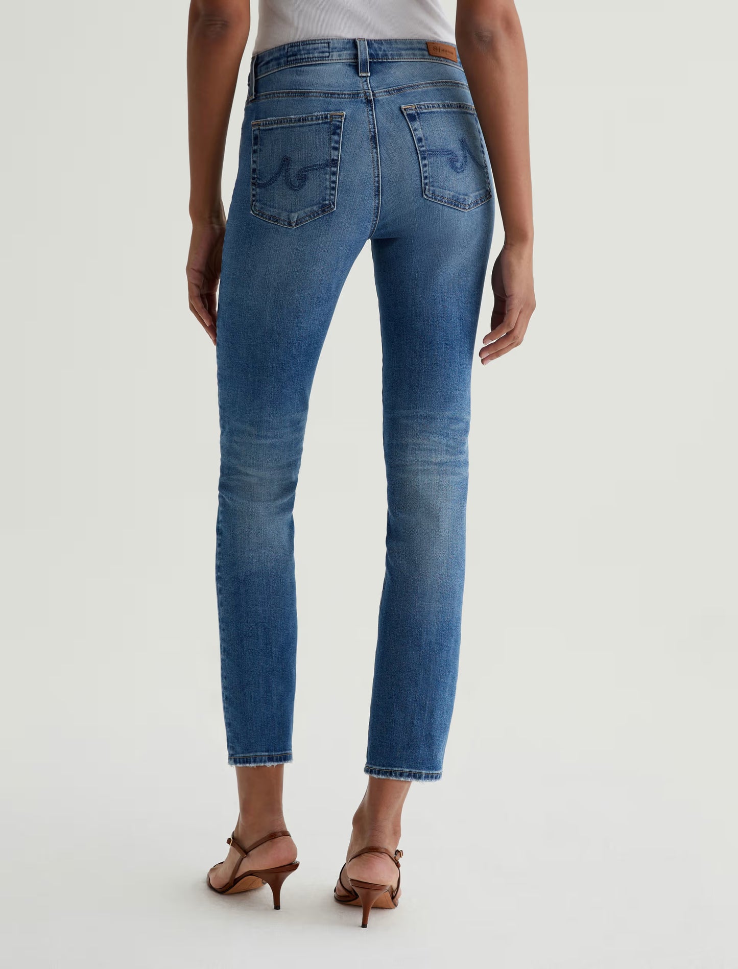 AG Mari Crop Mid-Rise Slim Straight Jeans (13 Years Reign)