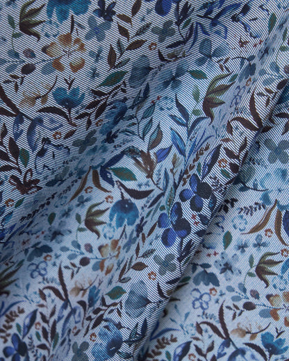 Scott Long Sleeve Shirt Blue Sketch Botanical