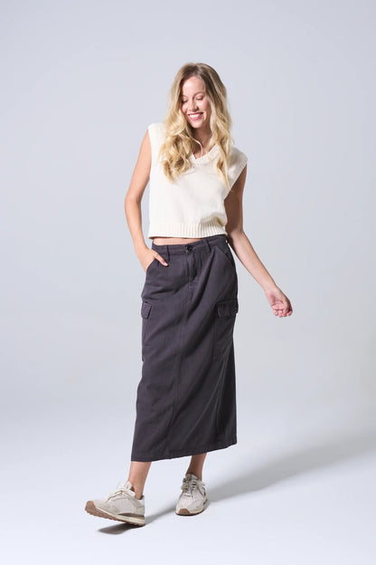 Grey Zone Cargo Skirt (Dark Grey)