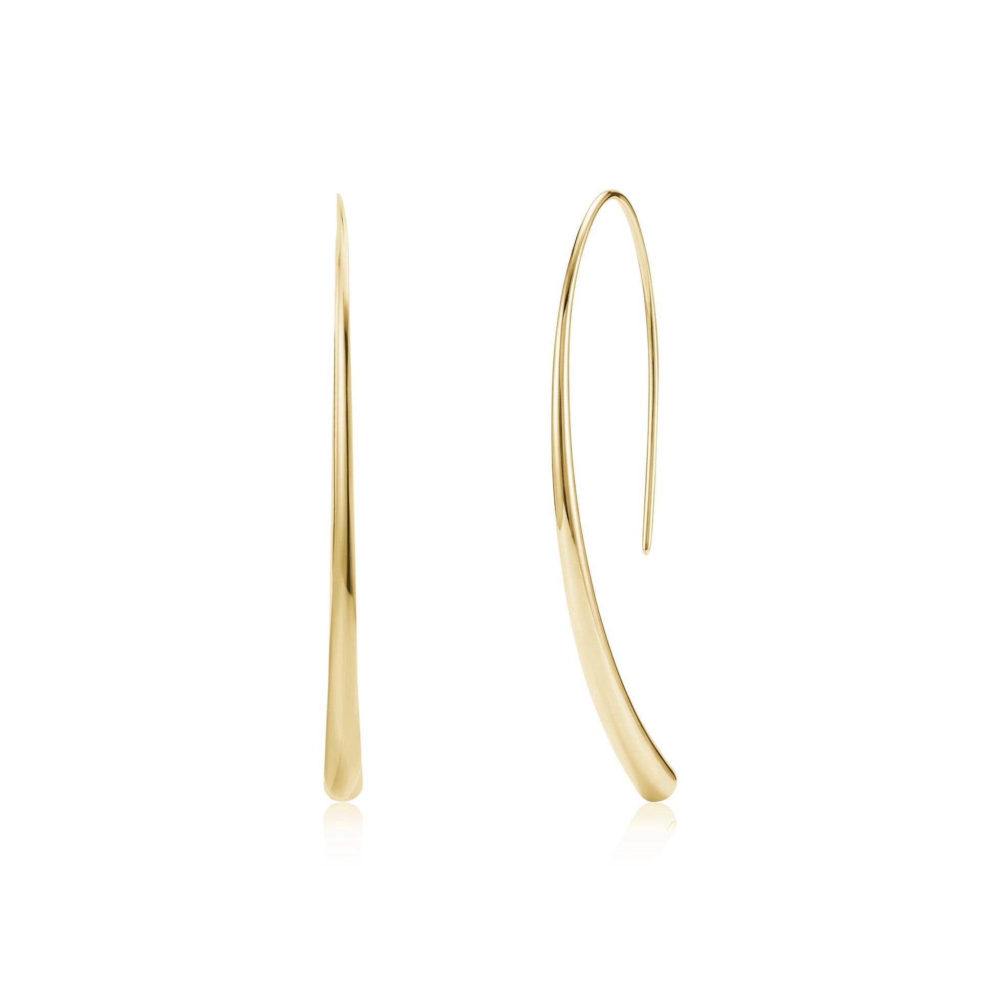Slim Curved Hook Earrings (Gold)