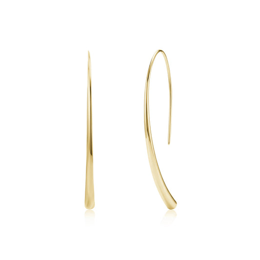 Slim Curved Hook Earrings (Gold)