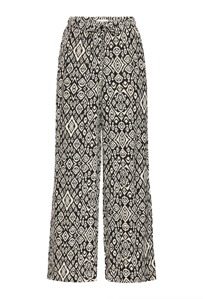 Ihlinno Linen Ikat Pants (Black/White)