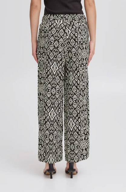 Ihlinno Linen Ikat Pants (Black/White)