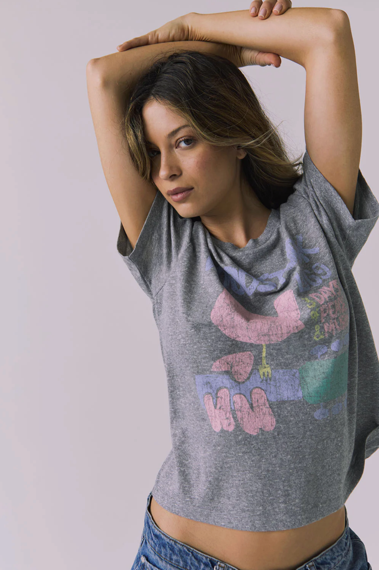 Woodstock Festival 1969 Tee (Streaky Grey)