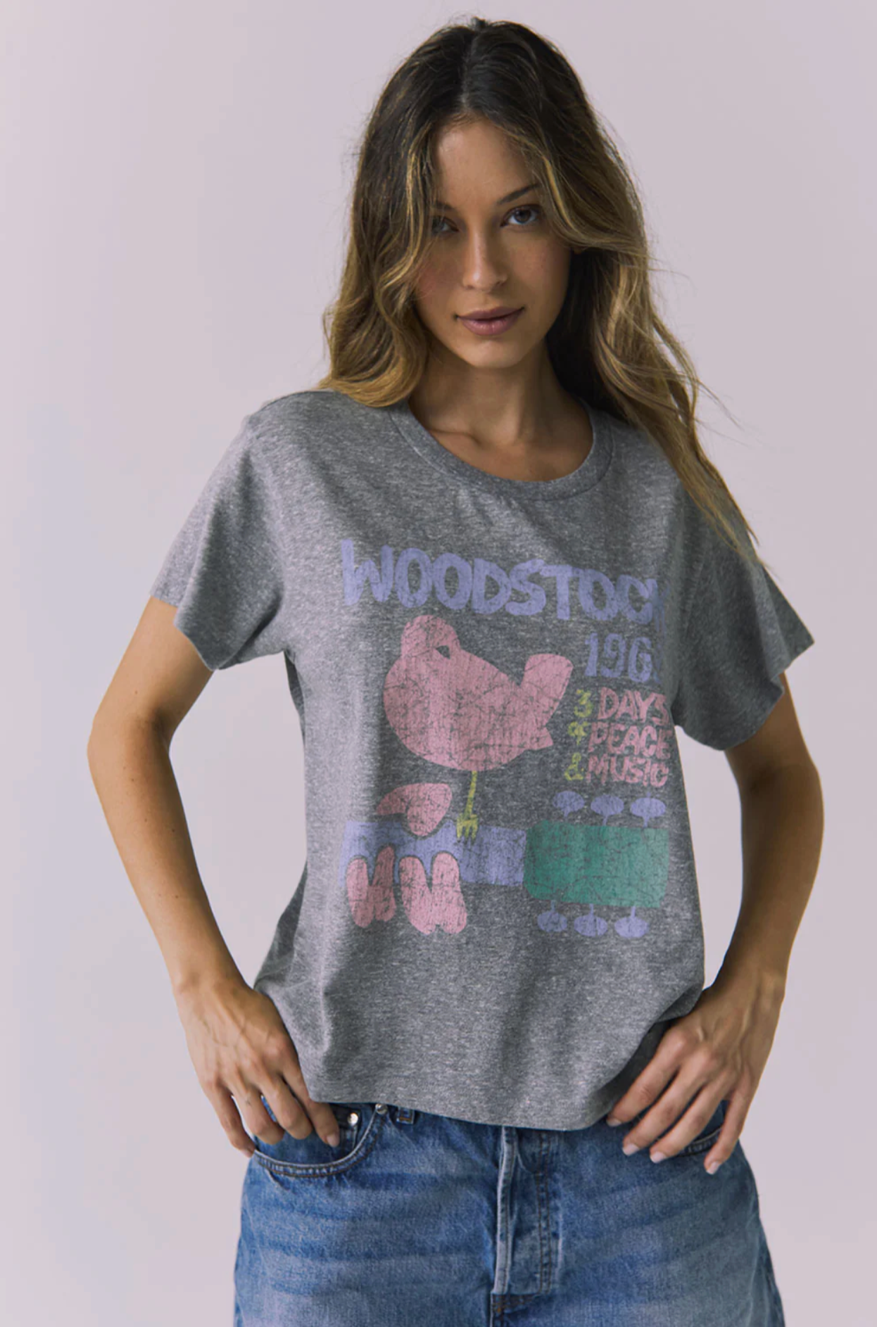 Woodstock Festival 1969 Tee (Streaky Grey)
