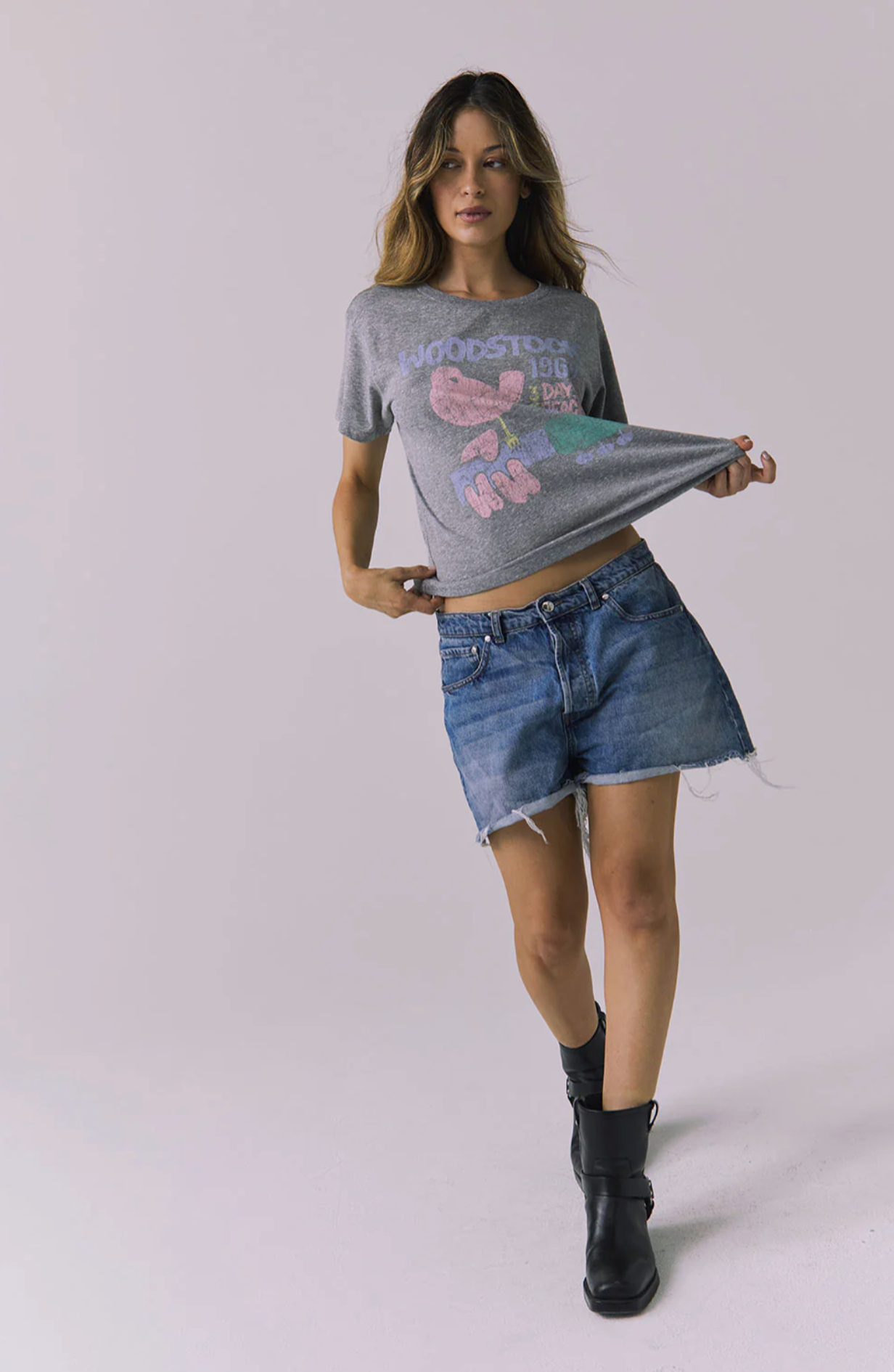 Woodstock Festival 1969 Tee (Streaky Grey)