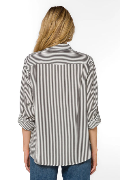 Talma Long Sleeve Shirt (Charcoal Stripe)
