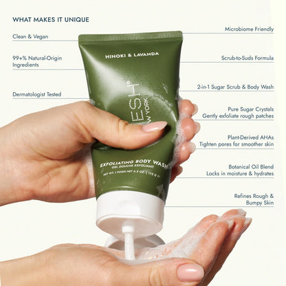 Exfoliating Body Wash 6.2 oz. (Hinoki & Lavanda)