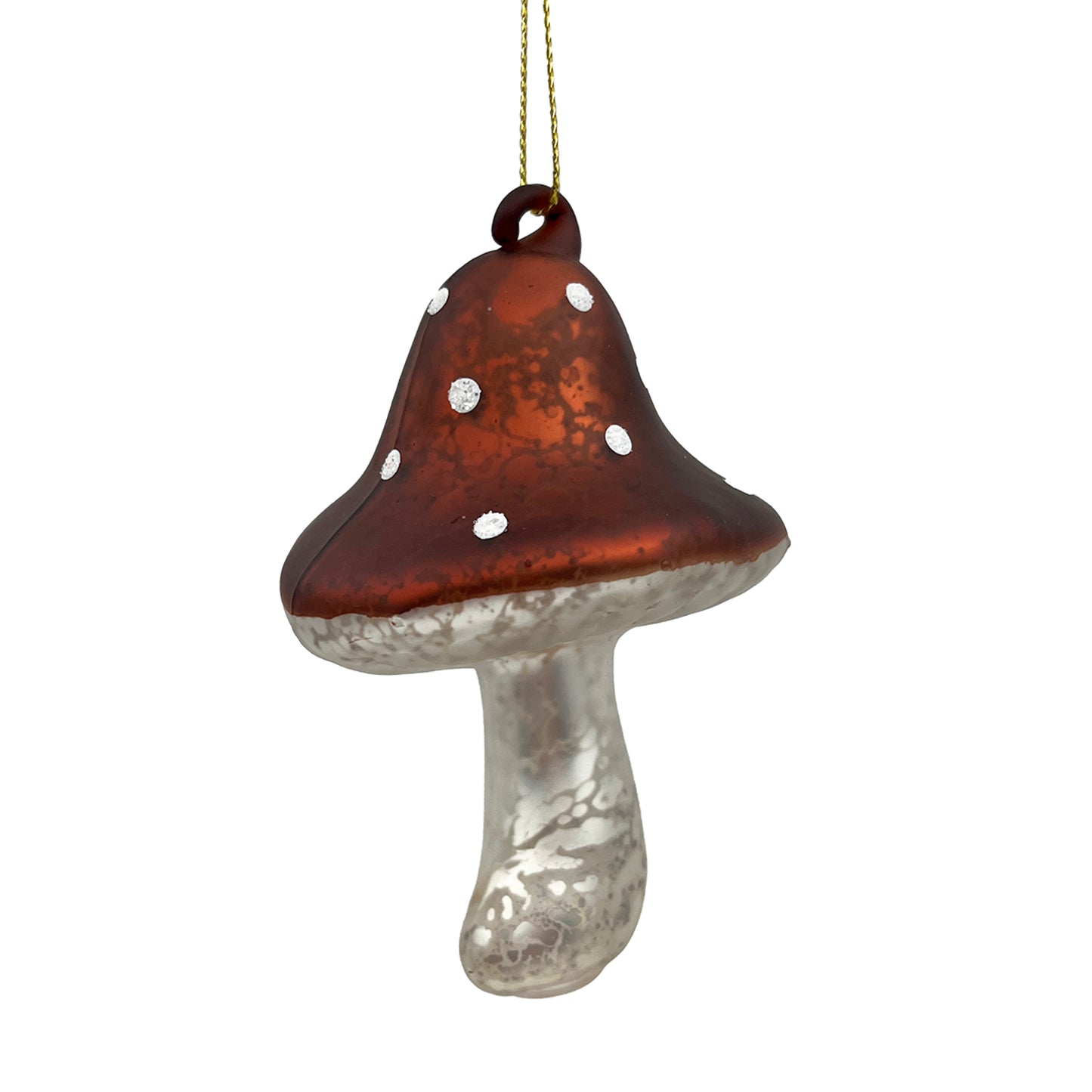 Glass Polka Dot Mushroom Ornament