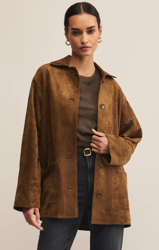 Decker Faux Suede Jacket (Coconut)