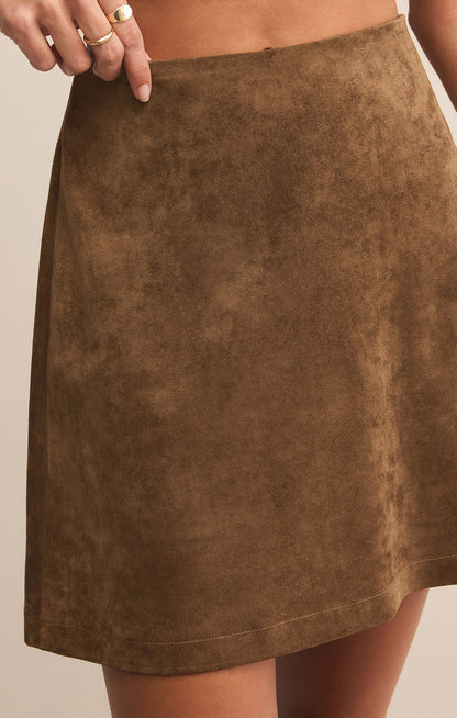 Ciera Faux Suede Mini Skirt (Coconut)